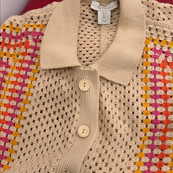 Revolve House Of Harlow 1960 Crochet Knit Two-Piece Set in Cream and Pink, Sz Sm - Picture 4 of 12